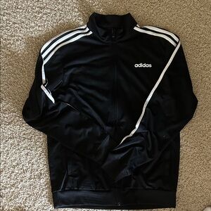 Adidas Men's Black and White Track Jacket